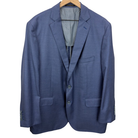 J. Hilburn Other - J. Hilburn Mens Size 48R Blue Wool Sport Coat Blazer Custom Tailored 2-Button